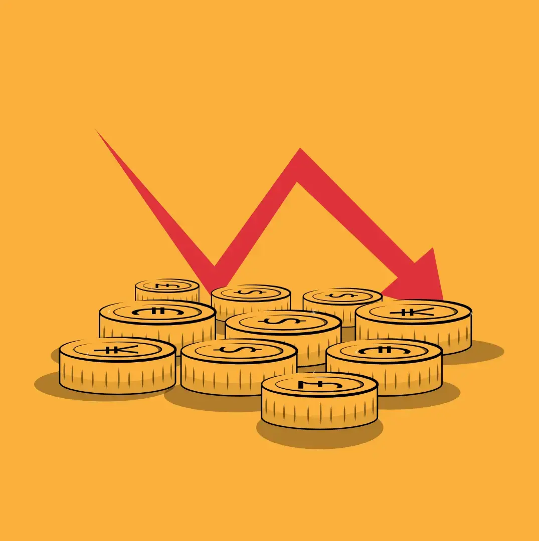 stock market down illustration